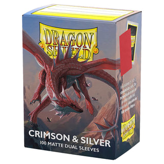 Deck Sleeves - Dragon Shield - Matte Dual - Crimson & Silver (100 Ct.)