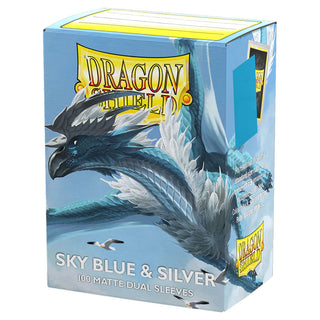 Deck Sleeves - Dragon Shield - Matte Dual - Sky Blue & Silver (100 Ct.)