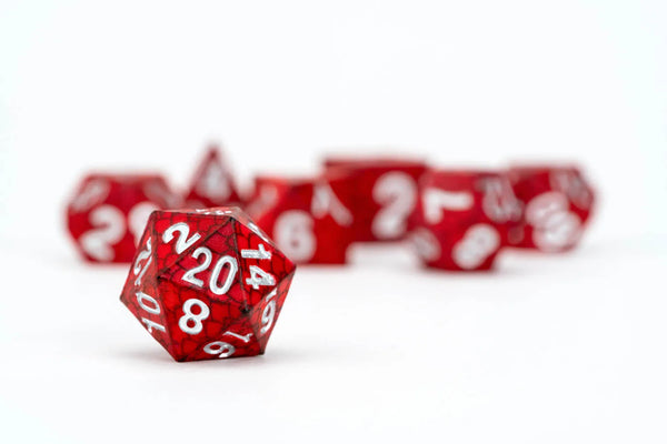 Dice - FanRoll - Polyhedral Set (7 ct.) - 16mm - Silicone - Red Dragon Scales