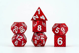 Dice - FanRoll - Polyhedral Set (7 ct.) - 16mm - Silicone - Red Dragon Scales