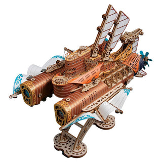 MFantasy Airship - Steampunk Airship - 20,000 Leagues Under the Sea - Bronze - 3D Wooden Puzzle