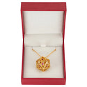 Dice - Hymgho - Dragon's Eye D20 Necklace - Gold with Ruby Gems