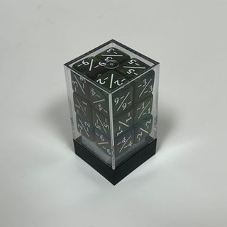 Dice - D6 Set (12 ct.) - 16mm - Negative Counters - Green Poison