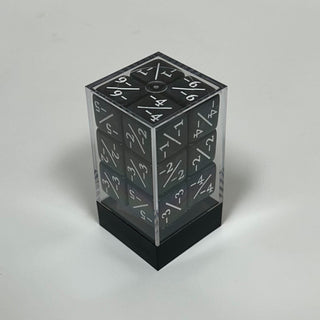 Dice - D6 Set (12 ct.) - 16mm - Negative Counters - Black Smoke