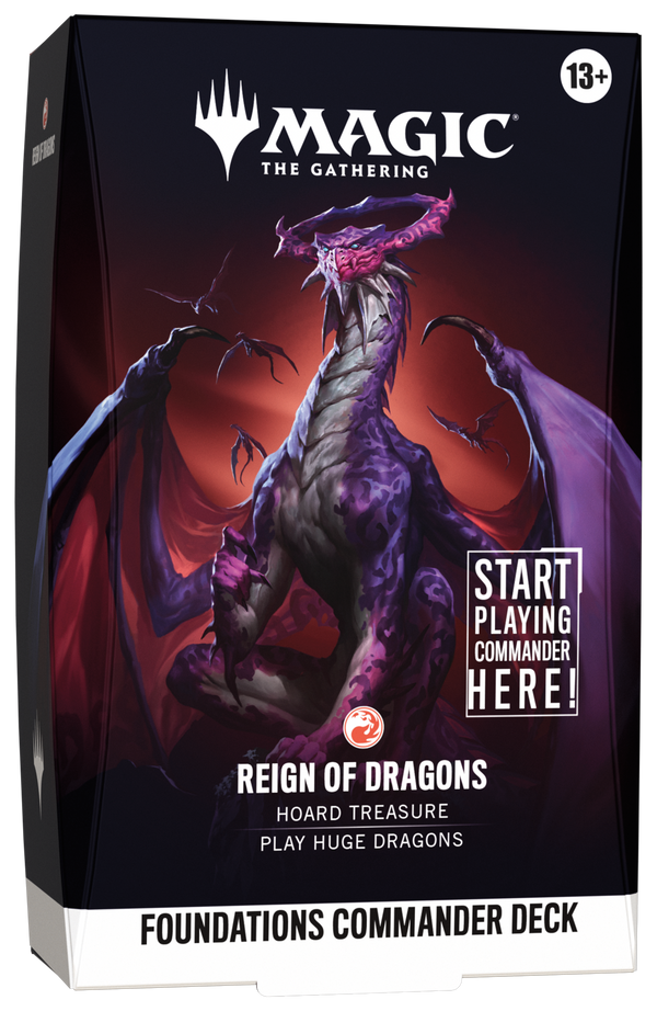(NOT FOR SALE UNTIL 10/02/2026) Magic: The Gathering - Foundations Commander Deck - Reign of Dragons