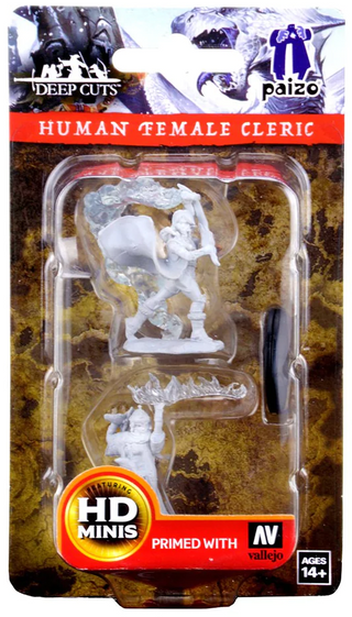 Pathfinder Deep Cuts Unpainted Miniatures - Human Female Cleric