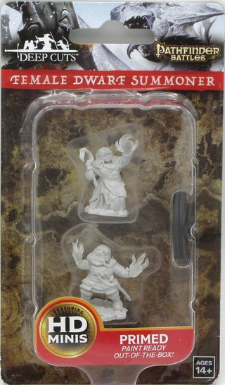Pathfinder Deep Cuts Unpainted Miniatures - Female Dwarf Summoner