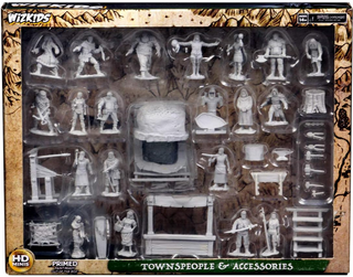 WizKids Deep Cuts Unpainted Miniatures - Townspeople & Accessories