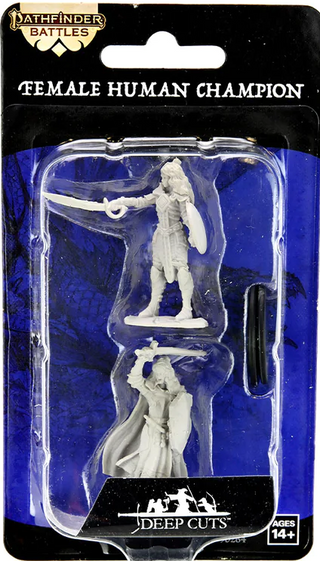 Pathfinder Deep Cuts - Unpainted Miniatures - Human Champion Female