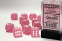 Dice - Chessex - D6 Set (12 ct.) - 16mm - Frosted - Pink/White