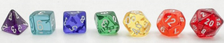 Dice - Chessex - Polyhedral Set (7 ct.) - 16mm - Translucent - Prism GM & Beginner Player Set