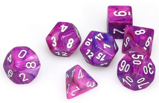 Dice - Chessex - Polyhedral Set (7 ct.) - 16mm - Festive - Violet/White