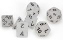 Dice - Chessex - Polyhedral Set (7 ct.) - 16mm - Frosted - Clear/Black