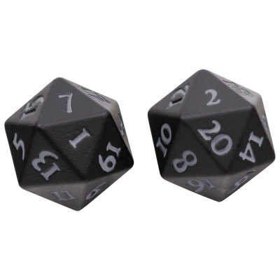 Dice - Ultra Pro - D20 Set (2 ct.) - Heavy Metal - Vivid Black