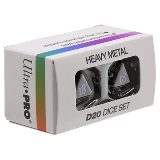 Dice - Ultra Pro - D20 Set (2 ct.) - Heavy Metal - Vivid Black