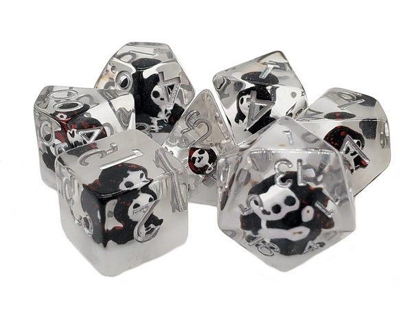 Dice - Old School - Polyhedral Set (7 ct.) - Infused - Ghost - Black