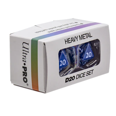 Dice - Ultra Pro - D20 Set (2 ct.) - Heavy Metal - Vivid Blue