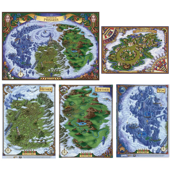 D&D RPG - Map - The Wild Beyond the Witchlight - 5 Piece Map Set (including The Domain of Prismeer)
