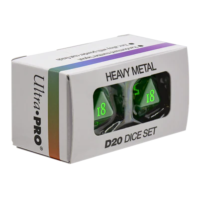 Dice - Ultra Pro - D20 Set (2 ct.) - Heavy Metal - Vivid Green