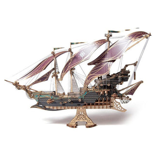 Future - Corsair Sailing Ship - 3D Wooden Puzzle - Purple