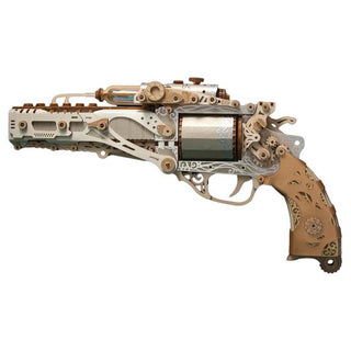 Steampunk Revolver - White - 3D Wooden Puzzle