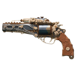 Steampunk Revolver - Black - 3D Wooden Puzzle