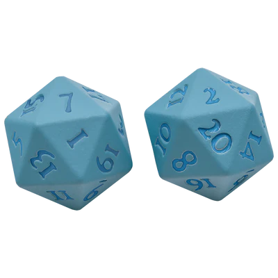 Dice - Ultra Pro - D20 Set (2 ct.) - Heavy Metal - Vivid Light Blue