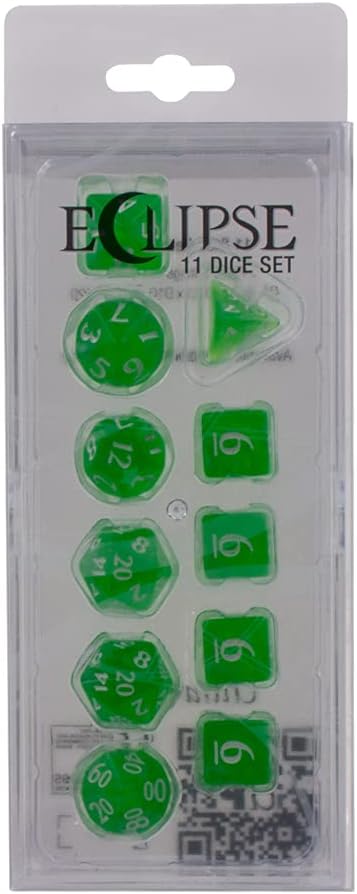 Dice - Ultra Pro - Polyhedral Set (11 ct.) - Eclipse - Lime Green