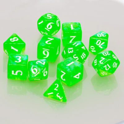 Dice - Ultra Pro - Polyhedral Set (11 ct.) - Eclipse - Lime Green