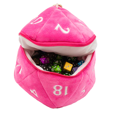 Dice Bag - Ultra Pro - D&D - Hot Pink D20 Plush Dice Bag