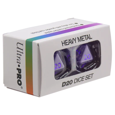 Dice - Ultra Pro - D20 Set (2 ct.) - Heavy Metal - Vivid Purple