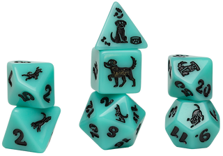 Dice - Sirius - Polyhedral RPG Set (7 ct.) - 16mm - Animals - Seafoam Shepherd