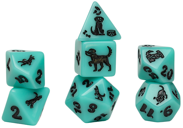 Dice - Sirius - Polyhedral RPG Set (7 ct.) - 16mm - Animals - Seafoam Shepherd