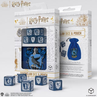 Dice & Dice Bag - Q-Workshop - D6 (5 ct.) - 16mm - Harry Potter - Ravenclaw Dice & Pouch