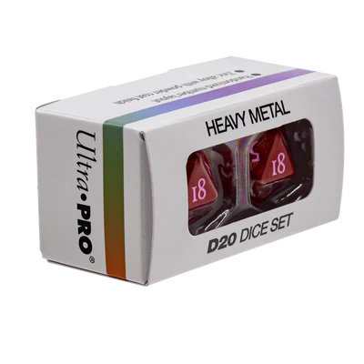 Dice - Ultra Pro - D20 Set (2 ct.) - Heavy Metal - Vivid Red