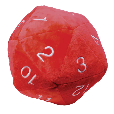 D&D - D20 Jumbo Plush - Red with White