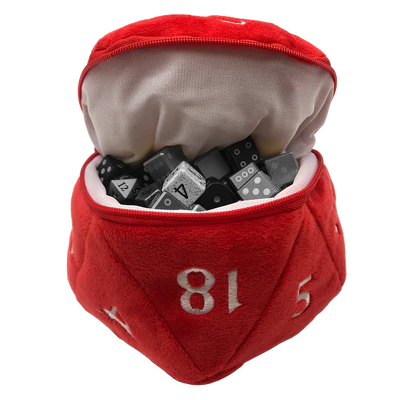 Dice Bag - Ultra Pro - D&D - Red and White D20 Plush Dice Bag