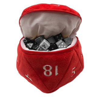 Dice Bag - Ultra Pro - D&D - Red and White D20 Plush Dice Bag