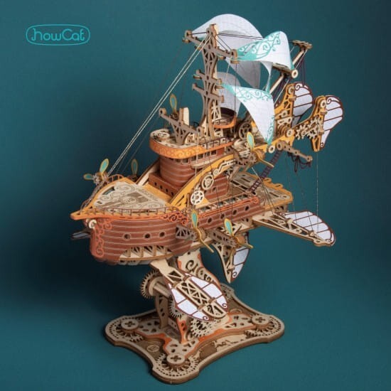 MFantasy Airship - Steampunk Airship - Around the World in 80 Days - 3D Wooden Puzzle