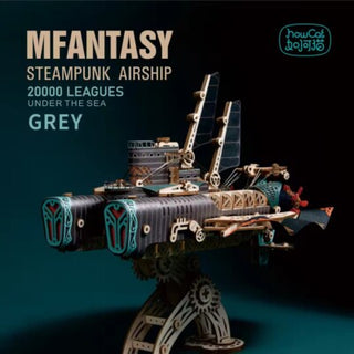 MFantasy Airship - Steampunk Airship - 20,000 Leagues Under the Sea - Grey - 3D Wooden Puzzle