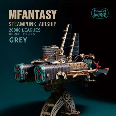 MFantasy Airship - Steampunk Airship - 20,000 Leagues Under the Sea - Grey - 3D Wooden Puzzle