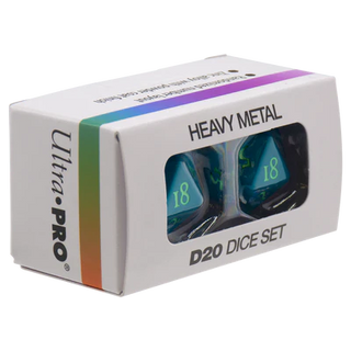 Dice - Ultra Pro - D20 Set (2 ct.) - Heavy Metal - Vivid Teal