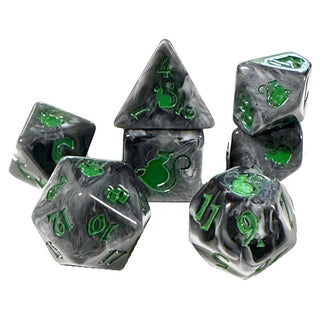 Dice - Black Oak Workshop - Polyhedral Set (7 ct.) - 19mm - Kitty Clacks - Trixie