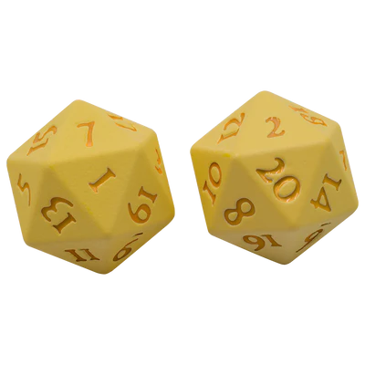 Dice - Ultra Pro - D20 Set (2 ct.) - Heavy Metal - Vivid Yellow