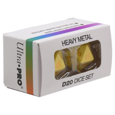 Dice - Ultra Pro - D20 Set (2 ct.) - Heavy Metal - Vivid Yellow