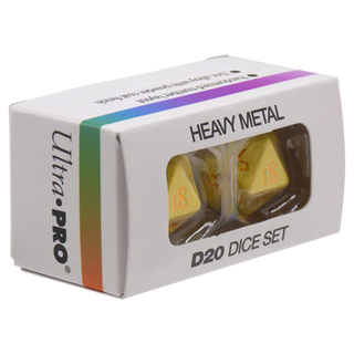 Dice - Ultra Pro - D20 Set (2 ct.) - Heavy Metal - Vivid Yellow